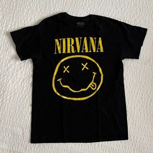 Nirvana Smiley Face Black T-shirt Size M